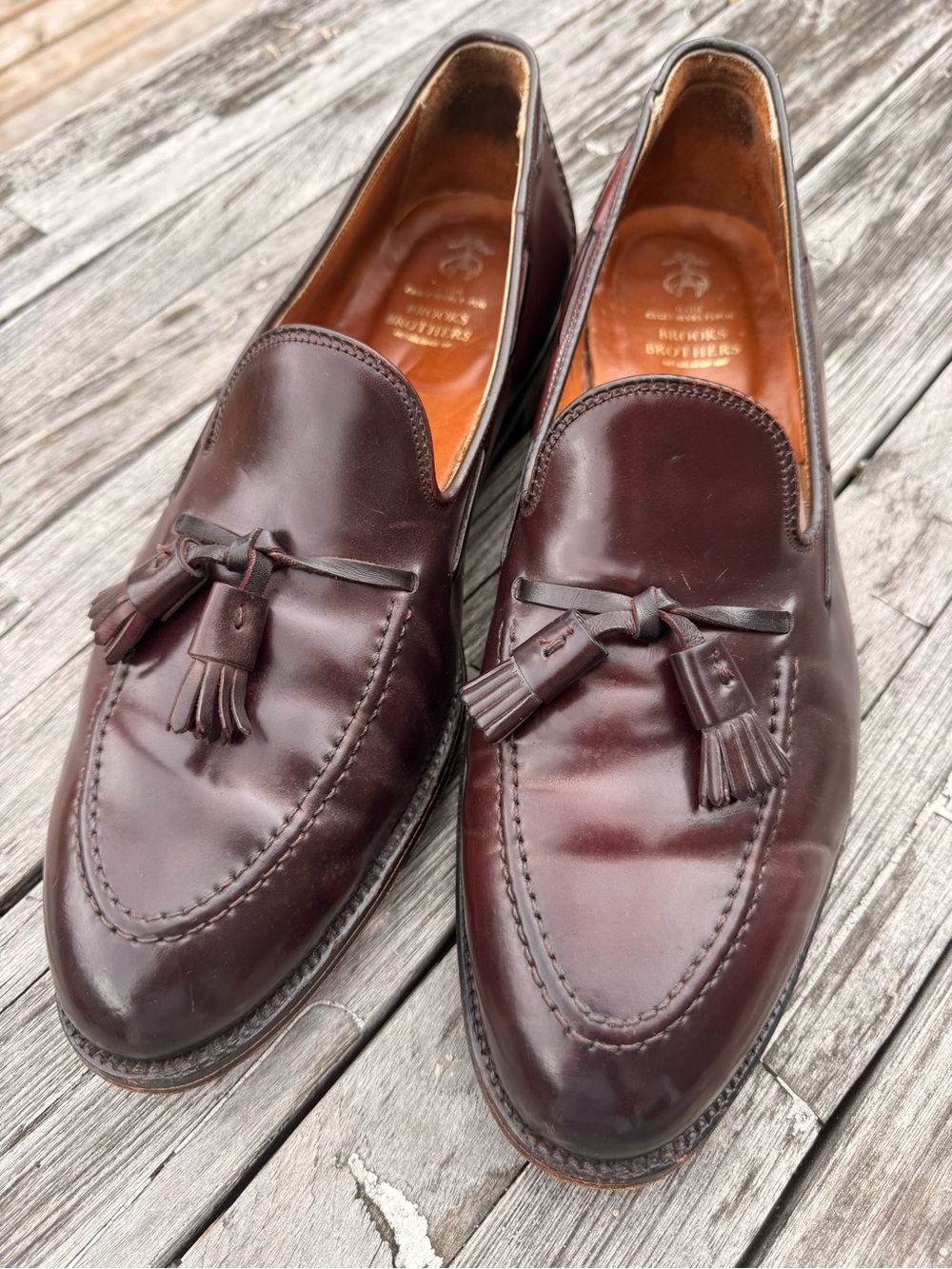 Alden for Brooks Brothers Cordovan Shell Horween Tassel Loafers